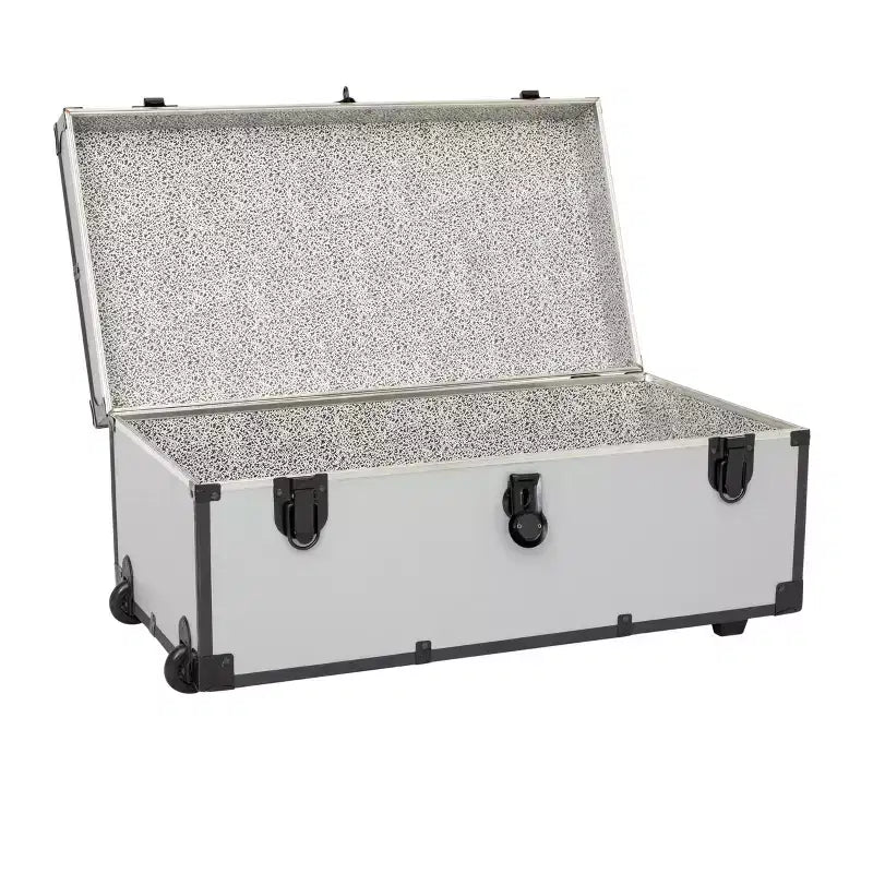 30" Wheeled Storage Trunk with Lock – Vinyl Exterior, 200 lb Capacity