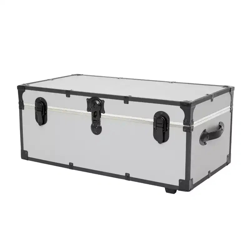 30" Wheeled Storage Trunk with Lock – Vinyl Exterior, 200 lb Capacity