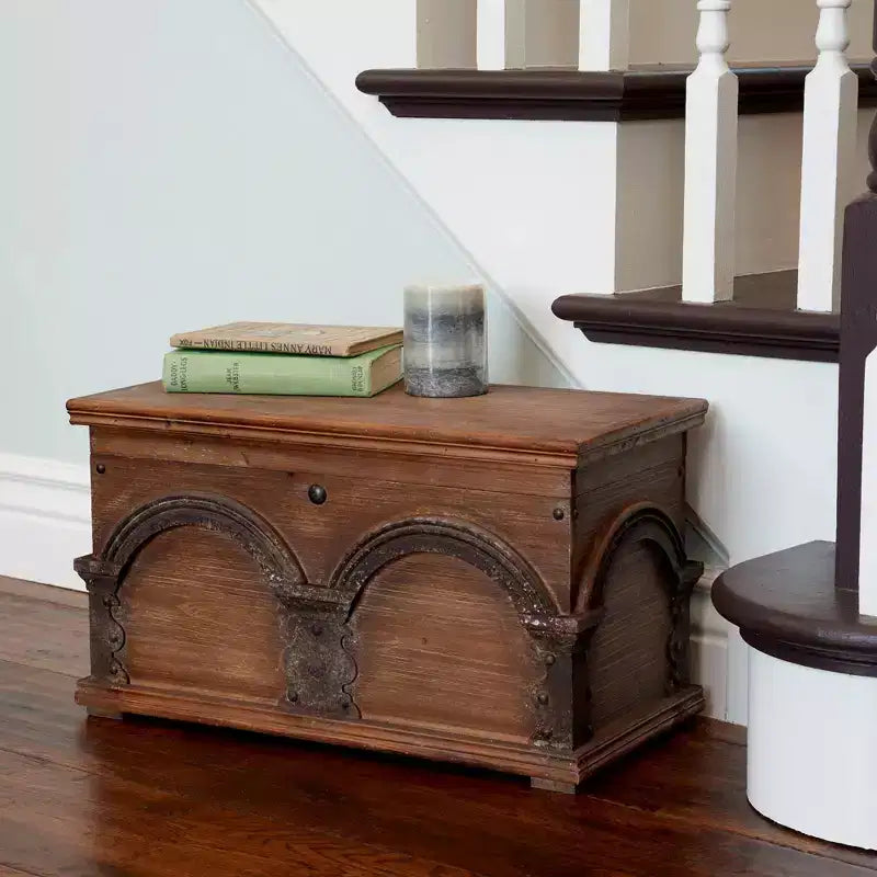 Small Wooden Arch Storage Trunk – Brown
