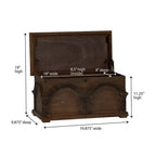 Petite malle de rangement en bois avec arche - Marron