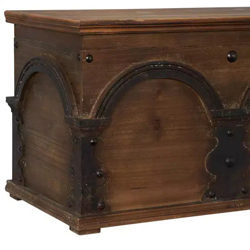 Small Wooden Arch Storage Trunk – Brown