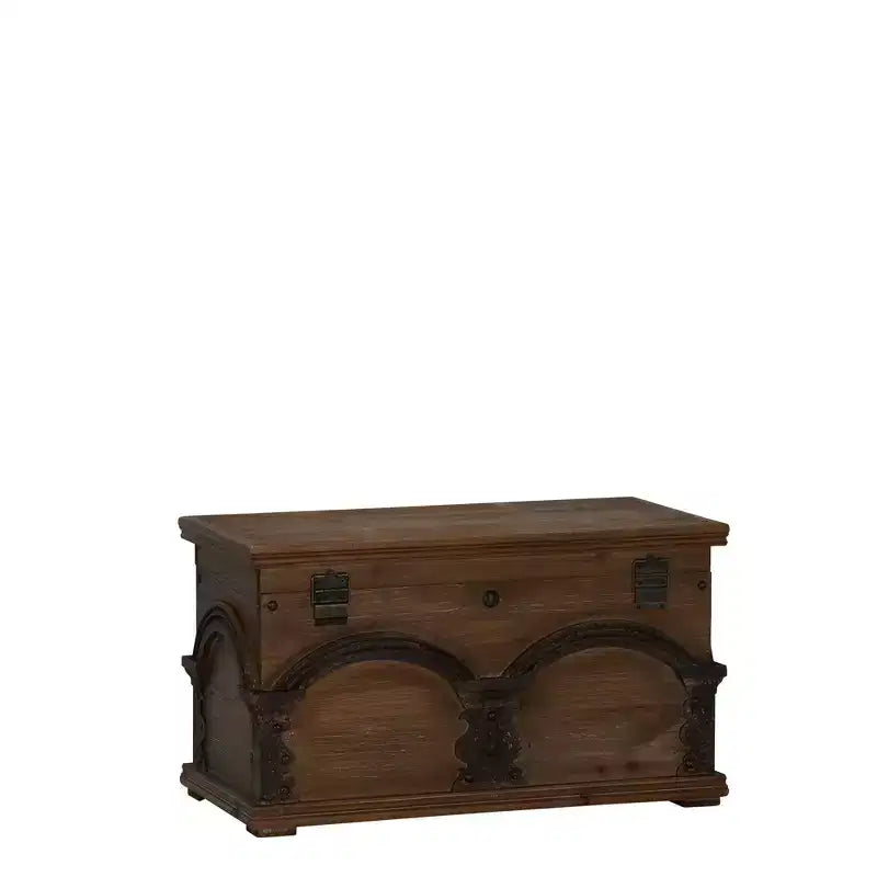Small Wooden Arch Storage Trunk – Brown