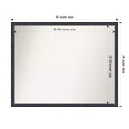 Miroir mural de salle de bain encadré en bois non biseauté 30" x 24" - Bronze foncé