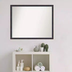 Miroir mural de salle de bain encadré en bois non biseauté 30" x 24" - Bronze foncé