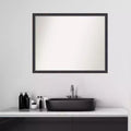 30" x 24" Non-Beveled Wood Framed Bathroom Wall Mirror - Dark Bronze