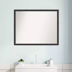 Miroir mural de salle de bain encadré en bois non biseauté 30" x 24" - Bronze foncé