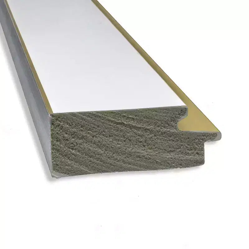 33.25" x 27.25" Non-Beveled Bathroom Wall Mirror with White and Gold Frame