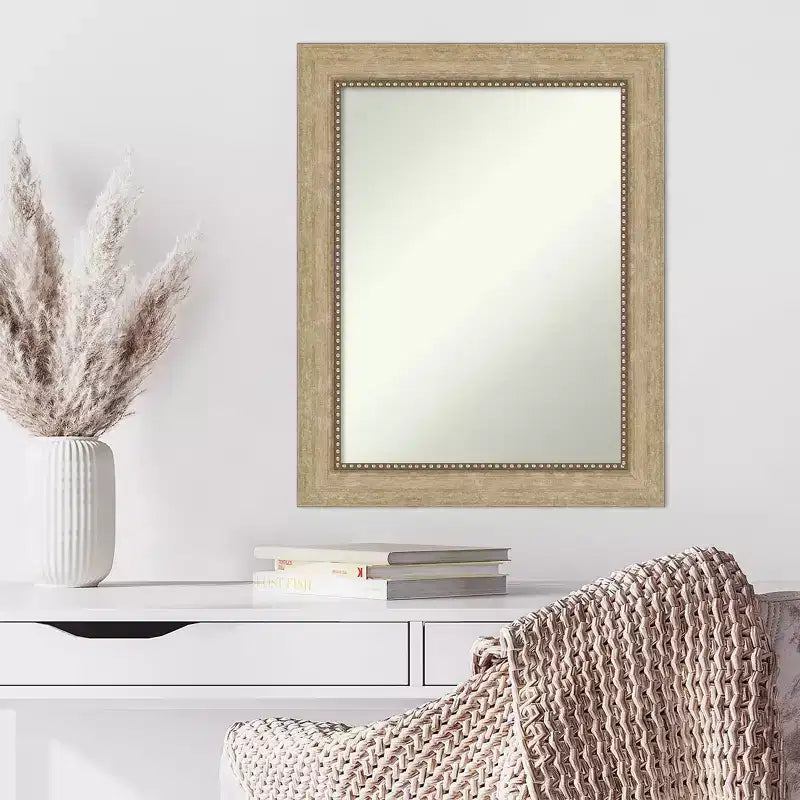 23" x 29" Non-Beveled Champagne Framed Wall Mirror