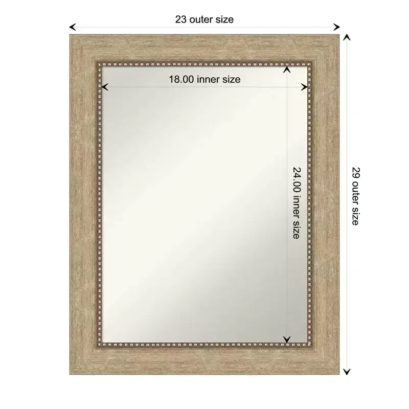 23" x 29" Non-Beveled Champagne Framed Wall Mirror