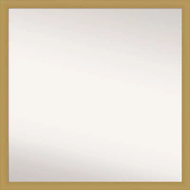 28" x 28" Non-Beveled Grace Narrow Bathroom Wall Mirror Brushed Gold - Amanti Art: Square Vanity Wall Mount