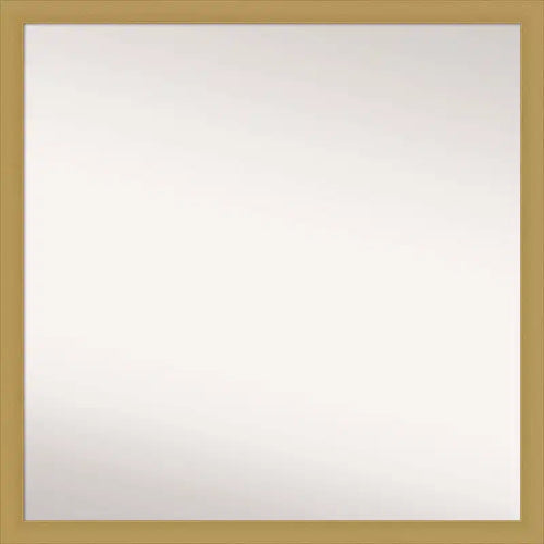 28" x 28" Non-Beveled Grace Narrow Bathroom Wall Mirror Brushed Gold - Amanti Art: Square Vanity Wall Mount
