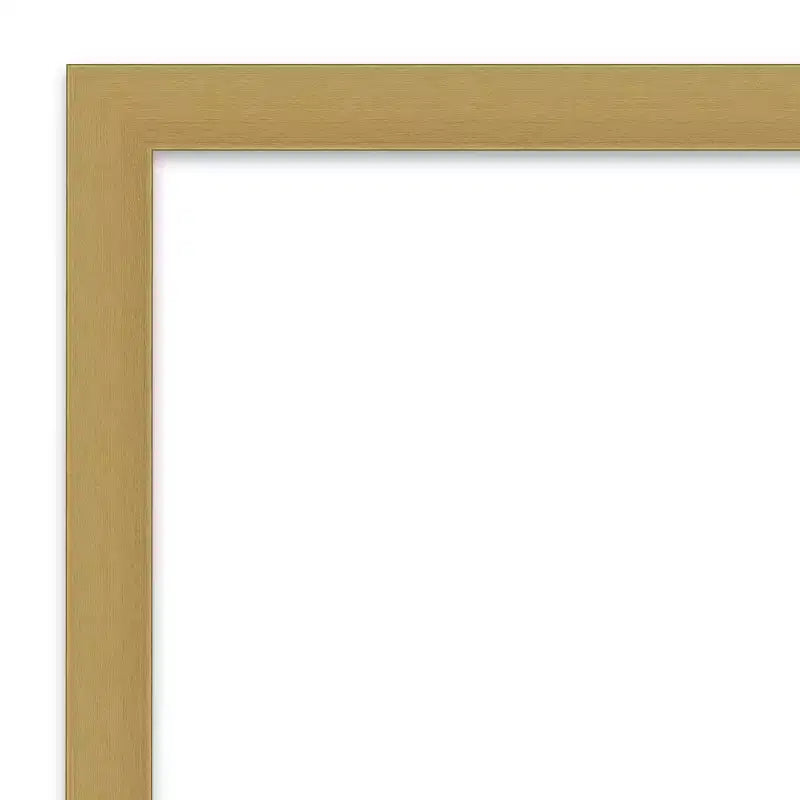 28" x 28" Non-Beveled Square Bathroom Wall Mirror with Brushed Gold Frame
