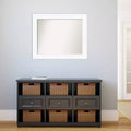 34" x 28" Non-Beveled Cabinet White Wall Mirror - Modern Style, Polystyrene Frame, Includes Mounting Hardware