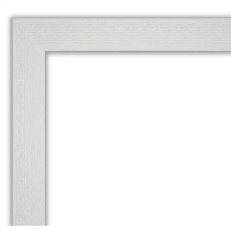 43" x 32" Non-Beveled Mosaic Bathroom Wall Mirror - White Polystyrene Frame, Wall Mounted