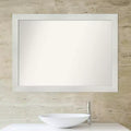 43" x 32" Non-Beveled Mosaic Bathroom Wall Mirror - White Polystyrene Frame, Wall Mounted