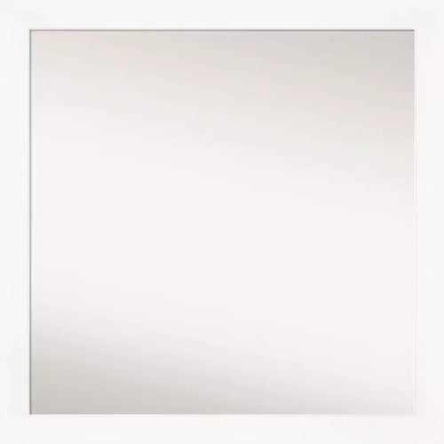 29" x 29" Non-Beveled Cabinet White Narrow Wall Mirror - Amanti Art: Modern Square, Polystyrene Frame, Includes Mounting Hardware