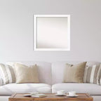 Miroir mural carré sans biseau 29" x 29" avec cadre fin blanc