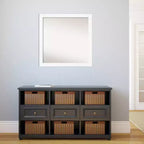 Miroir mural carré sans biseau 29" x 29" avec cadre fin blanc