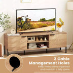 Meuble TV 2 portes avec station de charge pour téléviseurs jusqu'à 65 pouces
