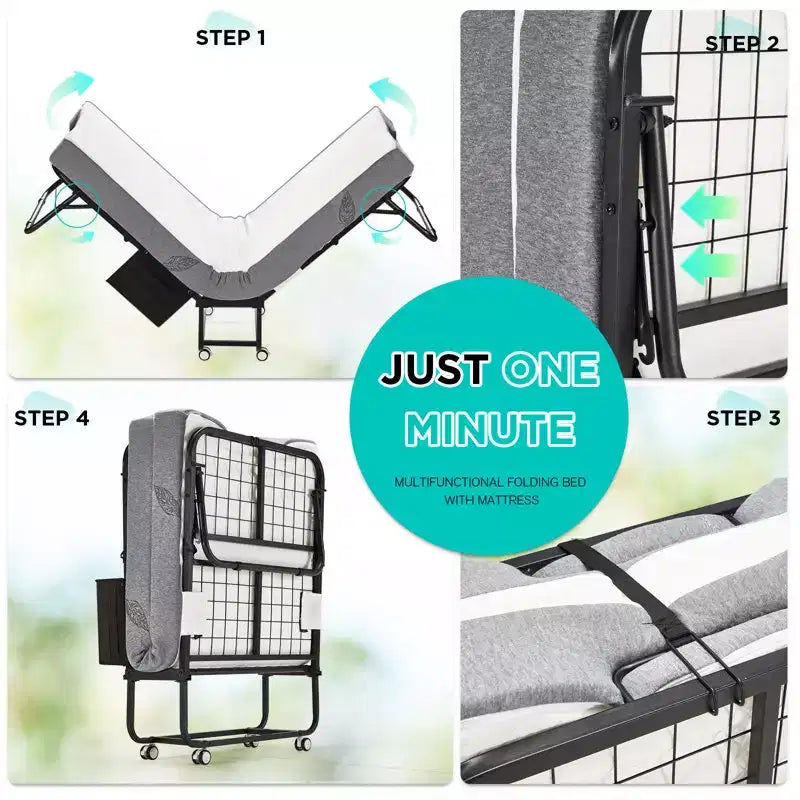 38'' Folding Bed with Mattress Included, Daybed