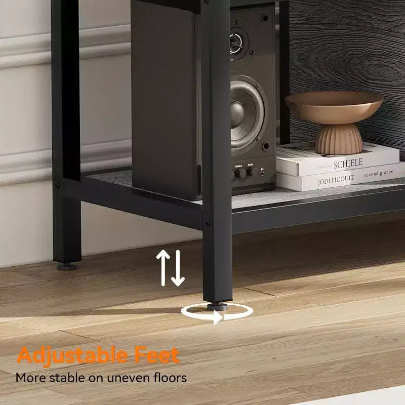 58-Inch TV Stand with 2 Cabinets and Open Shelves