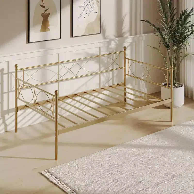 Twin Metal Daybed Frame with Steel Slat Support