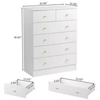Commode blanche à 6 tiroirs, 66 cm l
