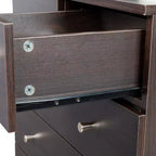 Commode grise à 7 tiroirs, meuble de rangement en panneaux de particules de 66 cm de large