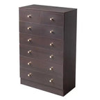 Commode grise à 7 tiroirs, meuble de rangement en panneaux de particules de 66 cm de large
