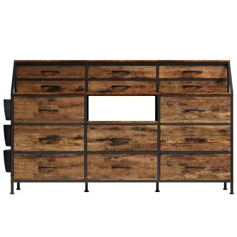 14-Drawer Storage Shelf with Metal Frame and Fabric Drawers