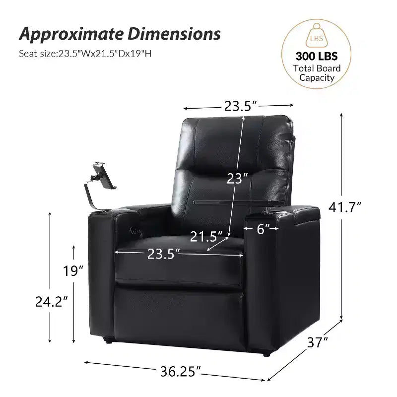 Genuine Leather Power Recliner Chair