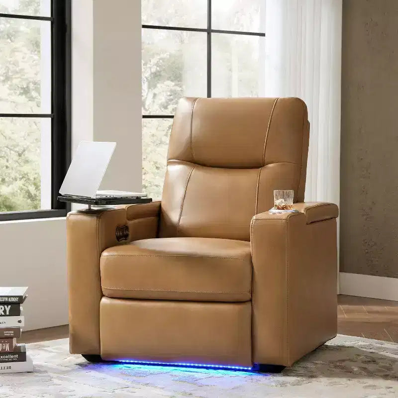 Genuine Leather Power Recliner Chair