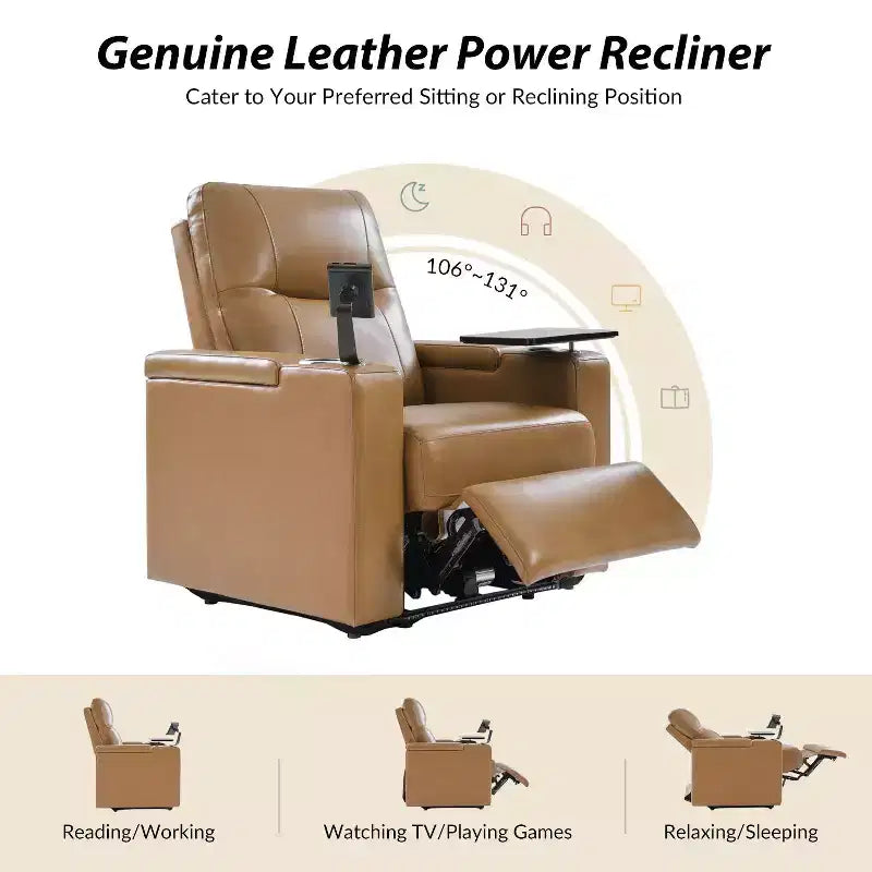 Genuine Leather Power Recliner Chair