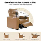 Fauteuil inclinable électrique en cuir véritable