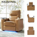 Fauteuil inclinable électrique en cuir véritable