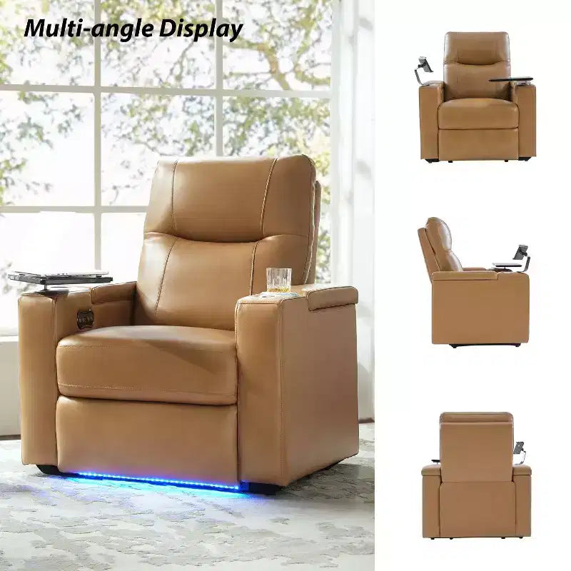 Genuine Leather Power Recliner Chair