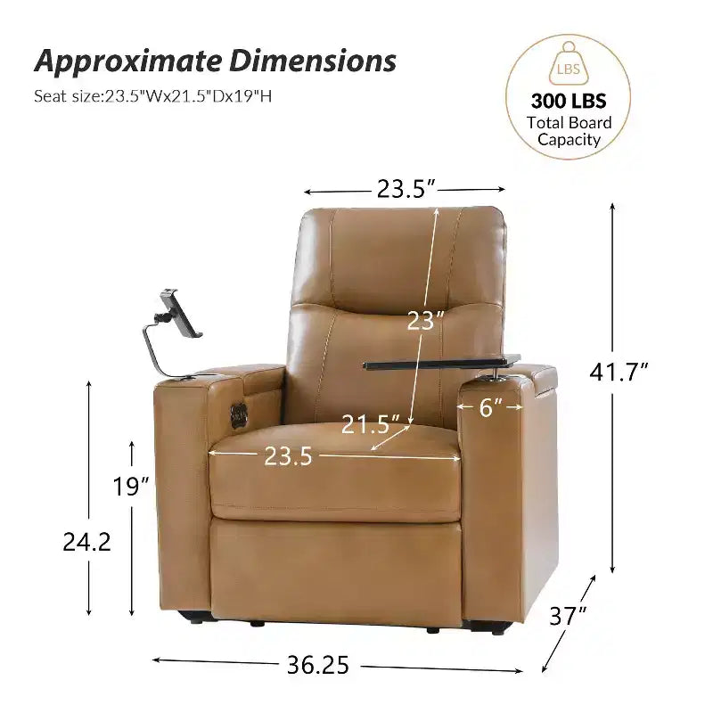 Genuine Leather Power Recliner Chair