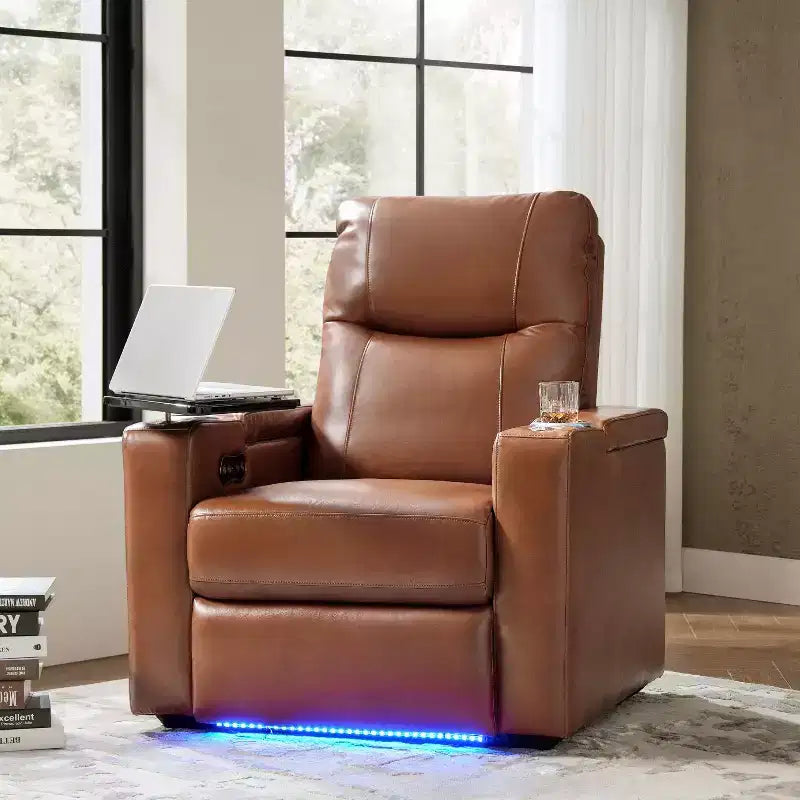 Genuine Leather Power Recliner Chair