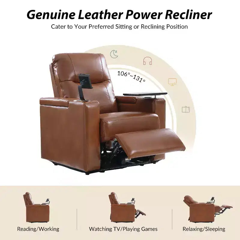 Genuine Leather Power Recliner Chair
