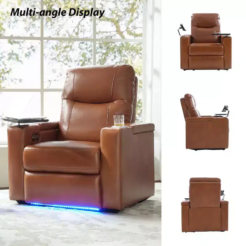 Genuine Leather Power Recliner Chair