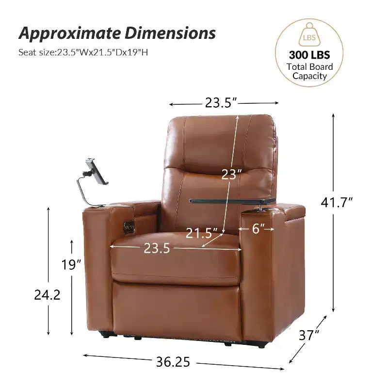 Genuine Leather Power Recliner Chair