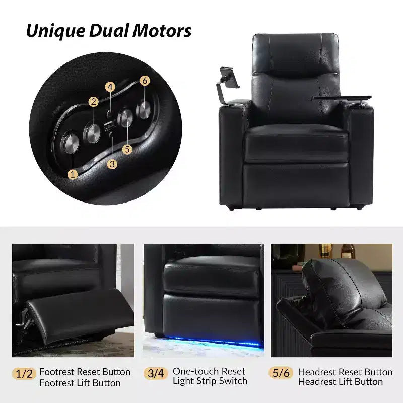 Genuine Leather Power Recliner Chair