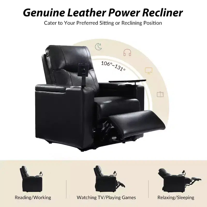 Genuine Leather Power Recliner Chair