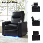 Fauteuil inclinable électrique en cuir véritable