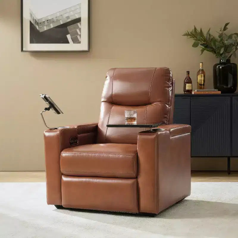 Genuine Leather Power Recliner Chair