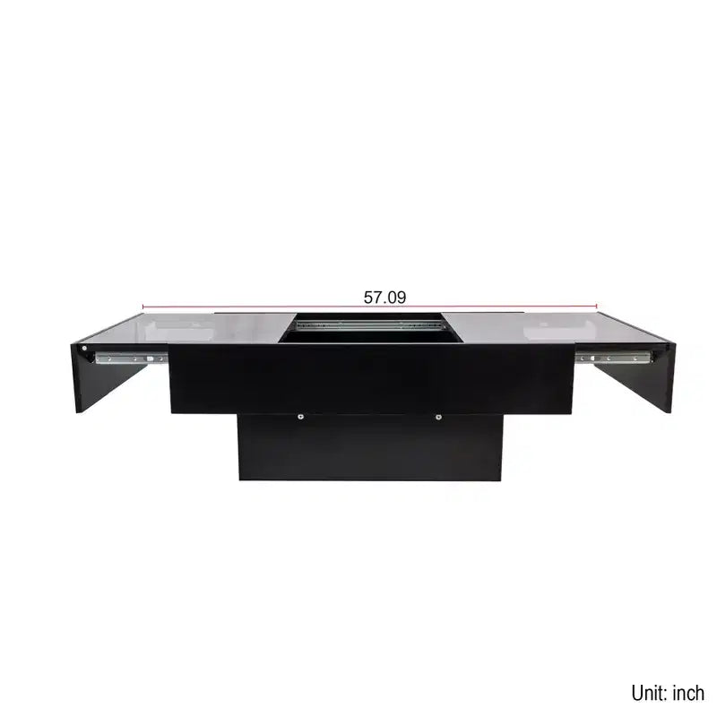 Modern Rectangle Storage Coffee Table with Sliding Tabletop