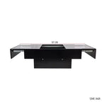 Table basse de rangement rectangulaire moderne avec plateau coulissant