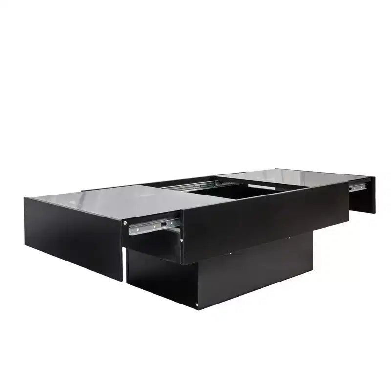 Modern Rectangle Storage Coffee Table with Sliding Tabletop