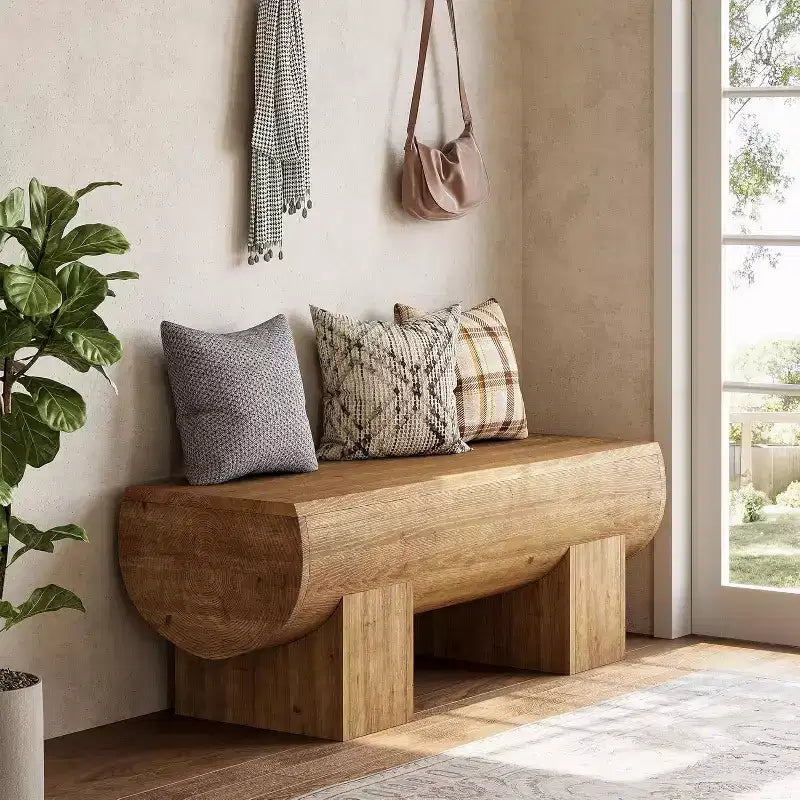 Solid Wood 47" Entryway Bench