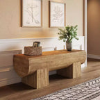 Banc d'entrée en bois massif de 119,4 cm